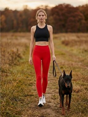 Fabletics Red High-Rise Performance Leggings
